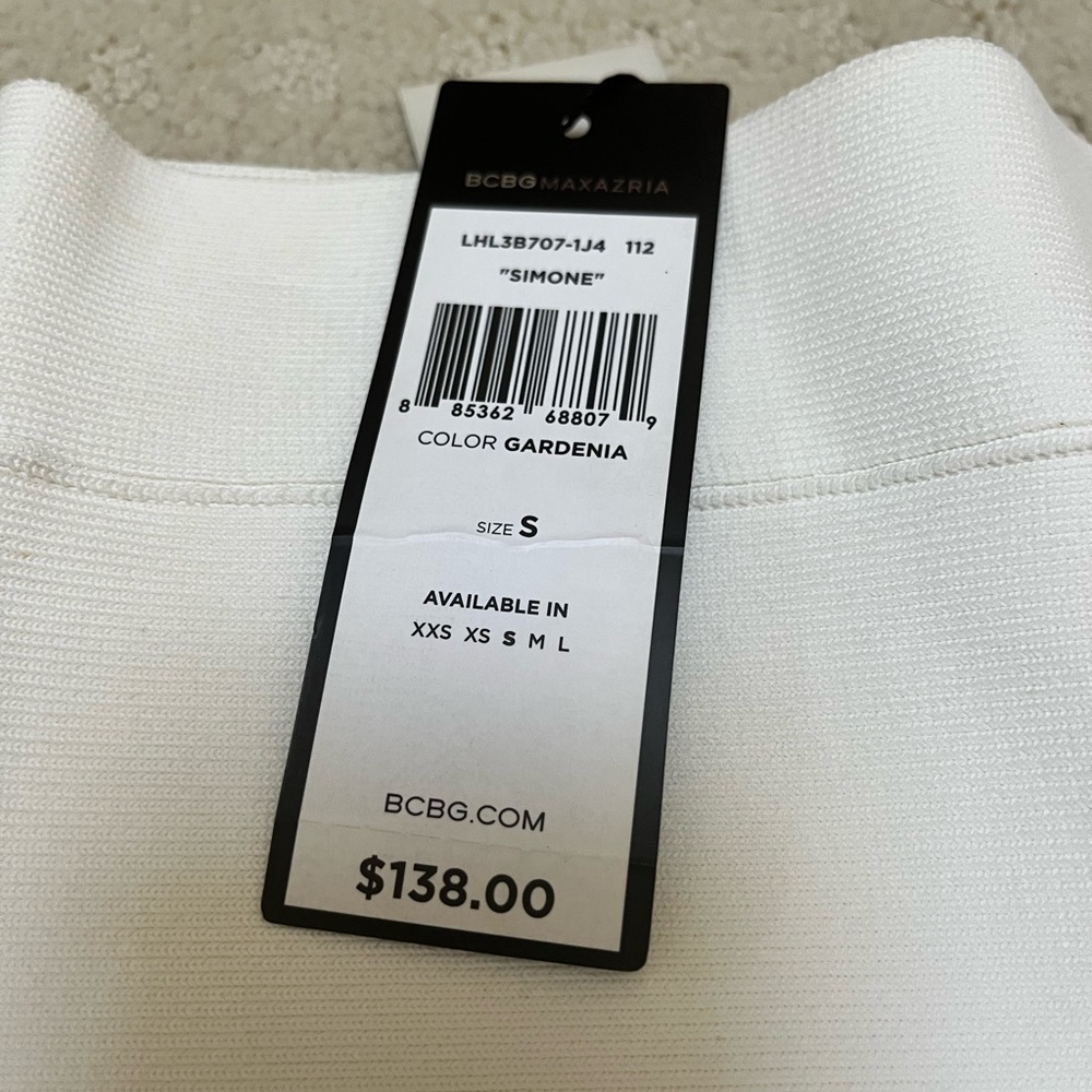 BCBG white bandage skirt